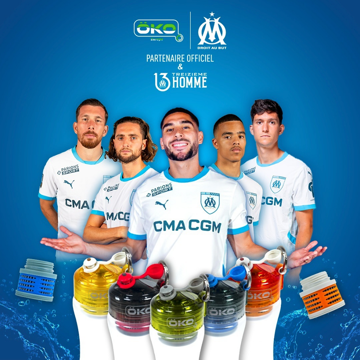 Gourde OKO Partenaire Officiel de l'Olympique de Marseille