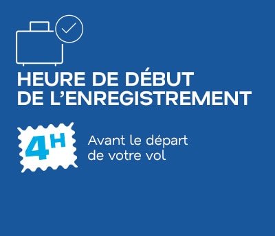 Visuel officiel French bee rappelant les horaires utiles avant de partir à l’aéroport