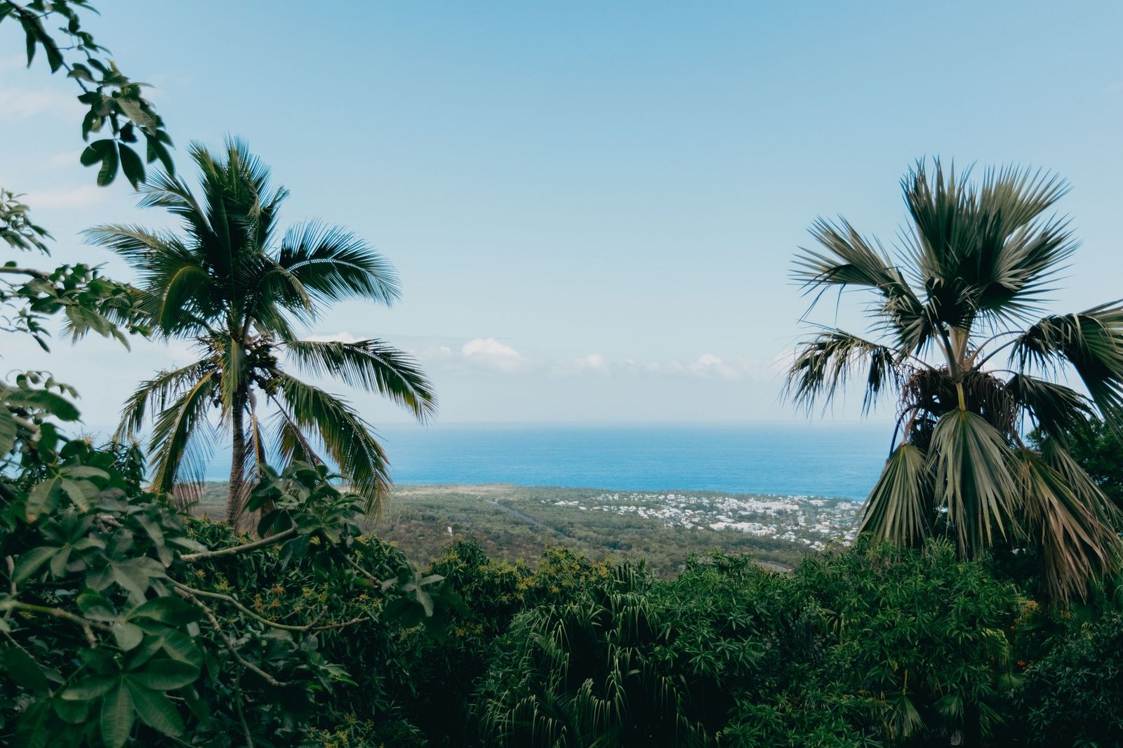 Vue tropicale sur l’océan pour illustrer les arrêts panoramiques de la Route des Laves
